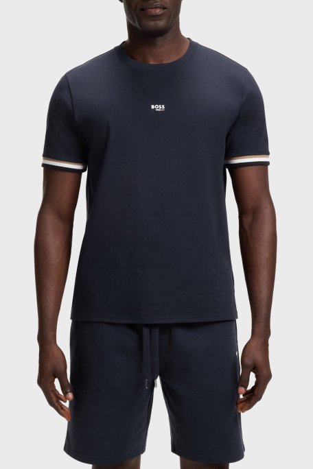 Boss Pamuklu Regular Fit Logolu Bisiklet Yaka Erkek T Shirt 50557198 403 LACİVERT - Boss