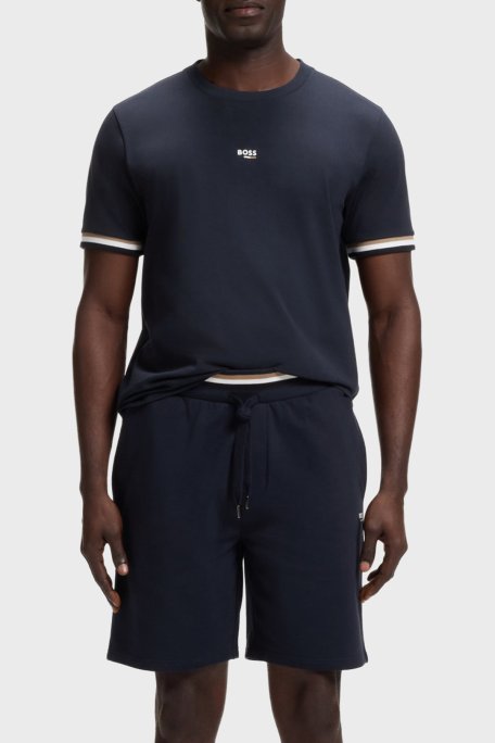 Boss Pamuklu Regular Fit Logolu Bisiklet Yaka Erkek T Shirt 50557198 403 LACİVERT - Boss (1)