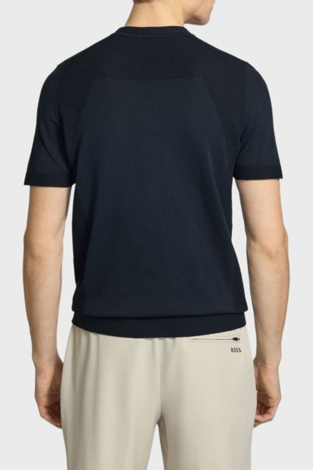 Boss Pamuklu Regular Fit Logolu Bisiklet Yaka Erkek T Shirt 50558347 402 LACİVERT - Boss (1)