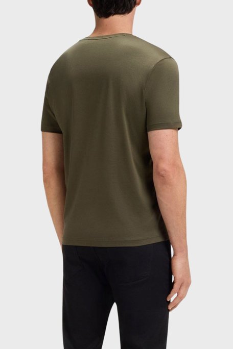 Boss Pamuklu Regular Fit Logolu Bisiklet Yaka Erkek T Shirt 50562696 347 HAKİ - Boss (1)