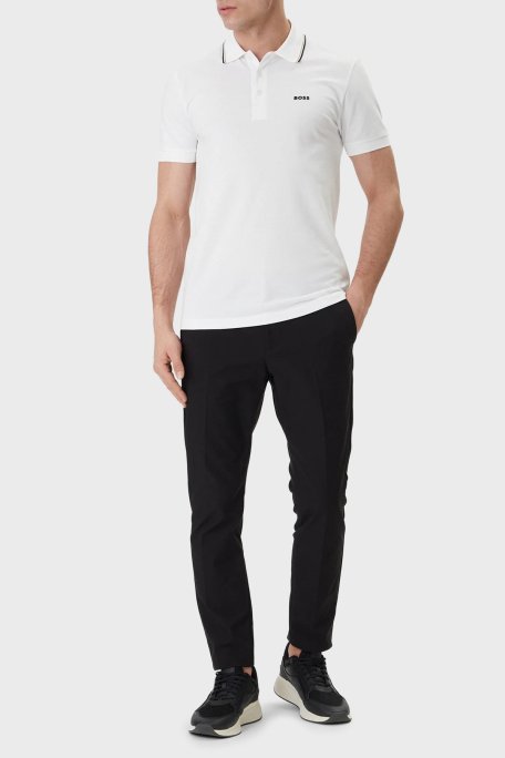 Boss Pamuklu Regular Fit Logolu Düğmeli Erkek Polo 50559365 100 BEYAZ - Boss (1)