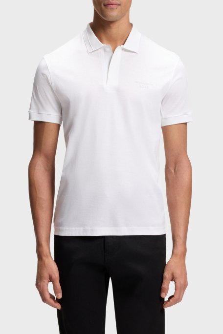 Boss Pamuklu Regular Fit Logolu Düğmeli Erkek Polo 50559801 100 BEYAZ - Boss