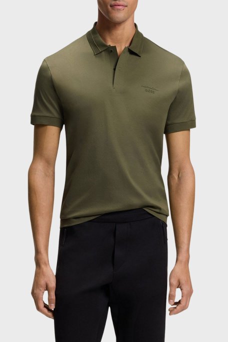 Boss Pamuklu Regular Fit Logolu Düğmeli Erkek Polo 50559801 347 HAKİ - Boss