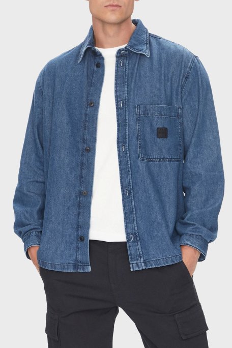 Boss Pamuklu Regular Fit Uzun Kollu Göğüs Cepli Erkek Gömlek 50544660 404 LACİVERT - Boss