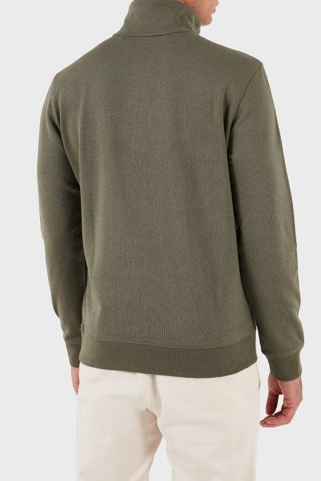 Boss Pamuklu Regular Fit Yarım Fermuarlı Dik Yaka Erkek Sweat 50468926 342 HAKİ - Boss (1)