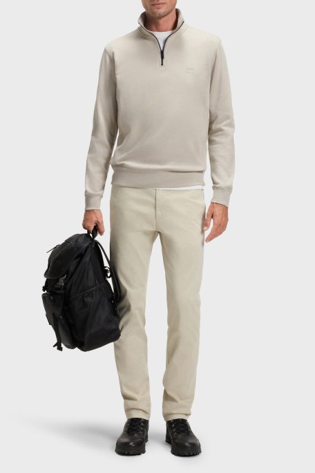 Boss Pamuklu Regular Fit Yarım Fermuarlı Dik Yaka Erkek Sweat 50468926 767 AÇIK SARI - Boss (1)