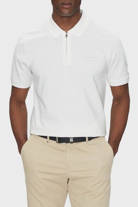 Boss Pamuklu Regular Fit Yarım Fermuarlı Erkek Polo Yaka T Shirt 50531463 100 BEYAZ - Boss