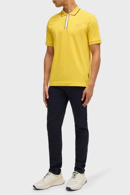 Boss Pamuklu Regular Fit Yarım Fermuarlı Erkek Polo Yaka T Shirt 50531463 725 SARI - Boss (1)