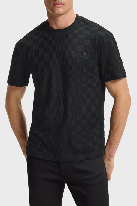 Boss Pamuklu Relaxed Fit Bisiklet Yaka Jakarlı Erkek T Shirt 50559821 001 SİYAH - Boss