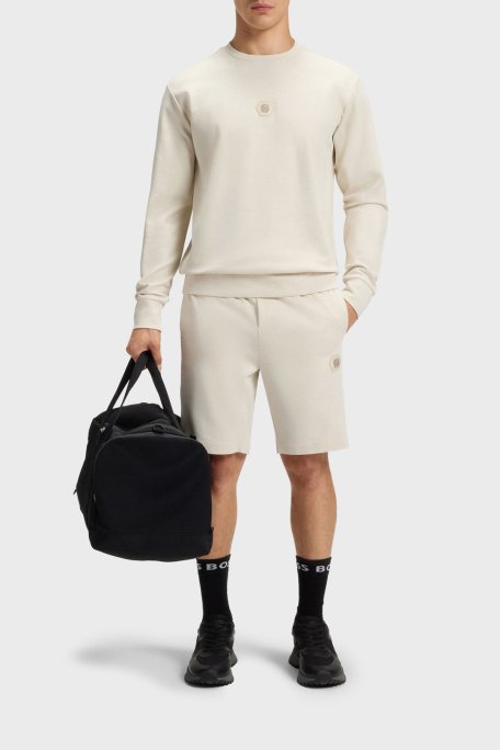 Boss Pamuklu Relaxed Fit Bisiklet Yaka Logolu Erkek Sweat 50543859 131 BEJ - Boss (1)