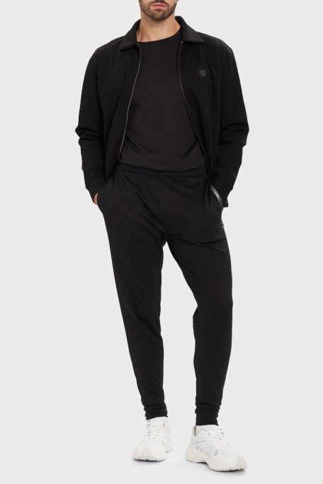 Boss Pamuklu Relaxed Fit Ceket Yaka Logolu Fermuarlı Erkek Sweat 50543881 001 SİYAH - Boss (1)