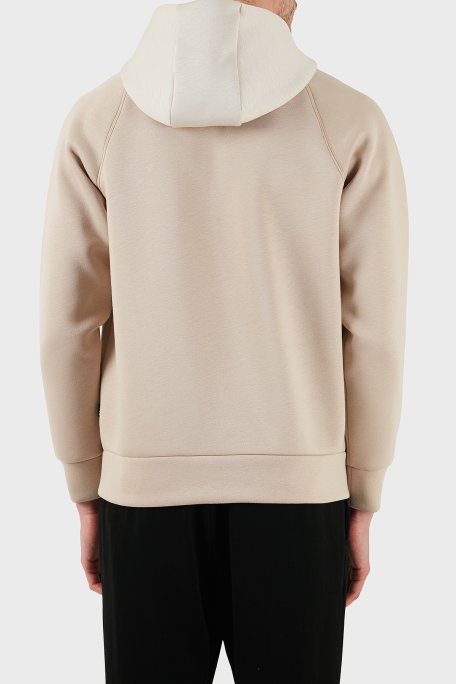 Boss Pamuklu Relaxed Fit Yarım Fermuarlı Kapüşonlu Yaka Erkek Sweat 50531360 275 BEJ - Boss (1)
