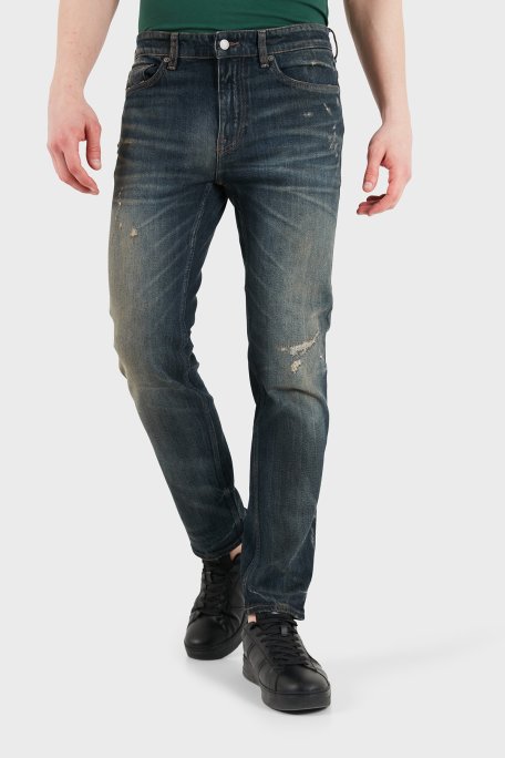 Boss Pamuklu Slim Fit Dar Paça Jeans Erkek Kot Pantolon 50553427 405 LACİVERT - Boss