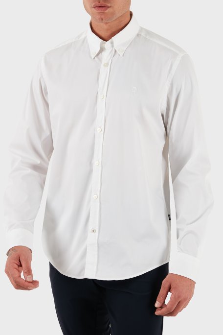 Boss Pamuklu Slim Fit Düğmeli Yaka Uzun Kollu Erkek Gömlek 50545227 100 BEYAZ - Boss
