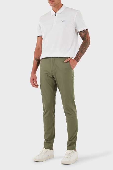 Boss Pamuklu Slim Fit Normal Bel Dar Paça Chino Erkek Pantolon 50543945 314 HAKİ - Boss (1)