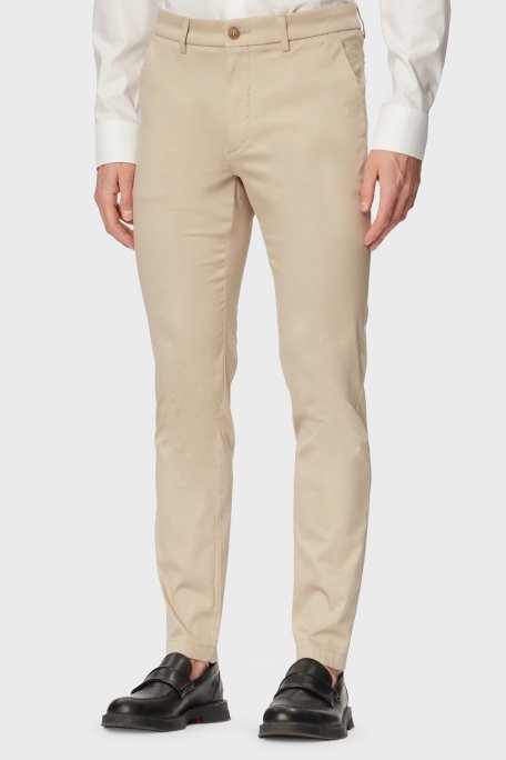 Boss Pamuklu Slim Fit Normal Bel Dar Paça Erkek Pantolon 50553841 286 BEJ - Boss