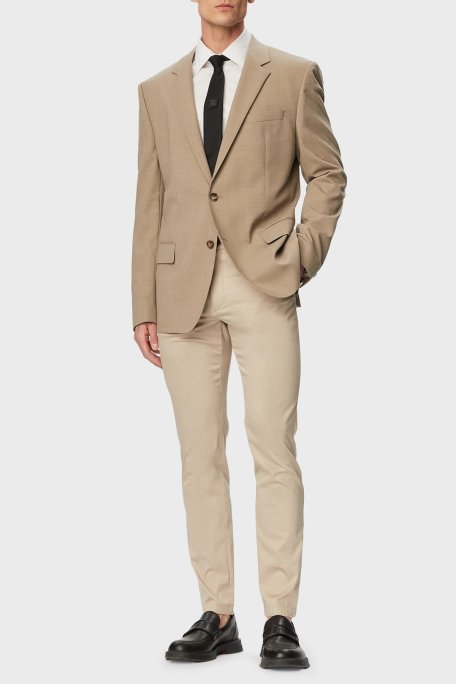 Boss Pamuklu Slim Fit Normal Bel Dar Paça Erkek Pantolon 50553841 286 BEJ - Boss (1)