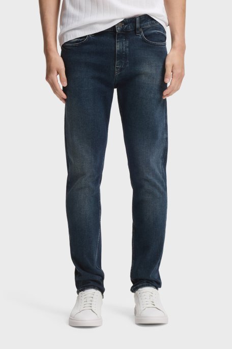 Boss Pamuklu Slim Fit Normal Bel Dar Paça Jeans Erkek Kot Pantolon 50557490 411 LACİVERT - Boss