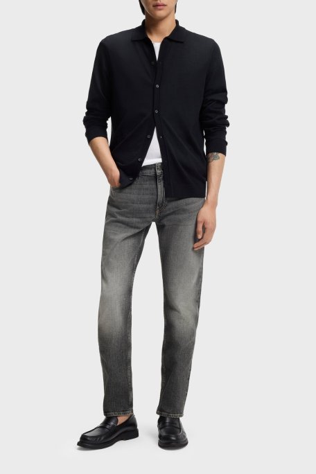 Boss Pamuklu Slim Fit Normal Bel Dar Paça Jeans Erkek Kot Pantolon 50557508 007 SİYAH - Boss (1)