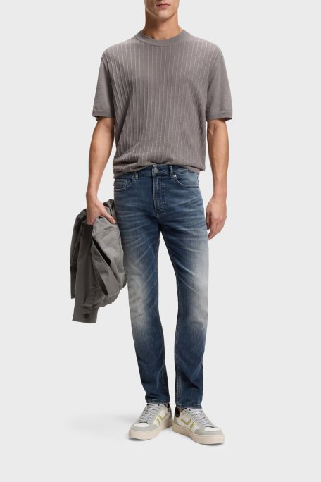 Boss Pamuklu Slim Fit Normal Bel Dar Paça Jeans Erkek Kot Pantolon 50559918 410 LACİVERT - Boss (1)