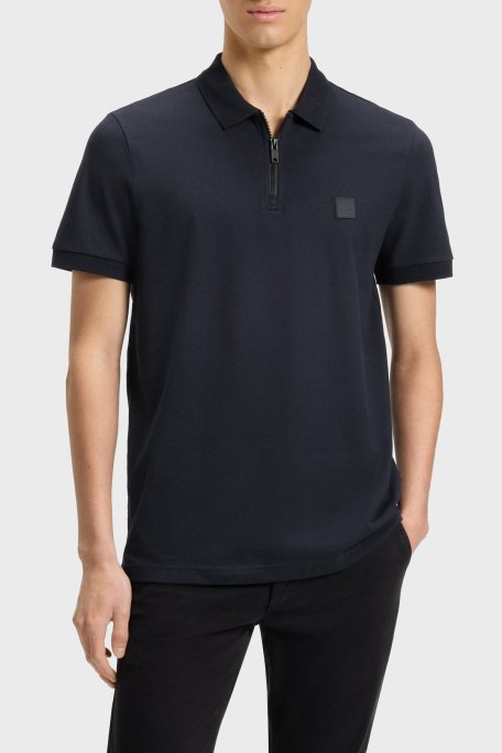 Boss Pamuklu Slim Fit Yarım Fermuarlı Erkek Polo Yaka T Shirt 50537507 404 LACİVERT - Boss