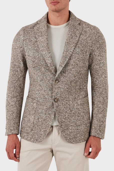 Boss Pamuklu Yünlü Slim Fit Kırçıllı Mono Yaka Erkek Ceket 50528199 131 KREM - Boss