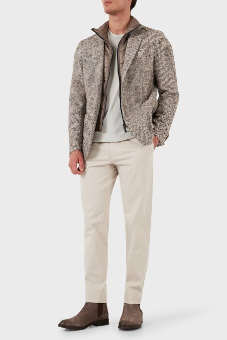 Boss Pamuklu Yünlü Slim Fit Kırçıllı Mono Yaka Erkek Ceket 50528199 131 KREM - Boss (1)