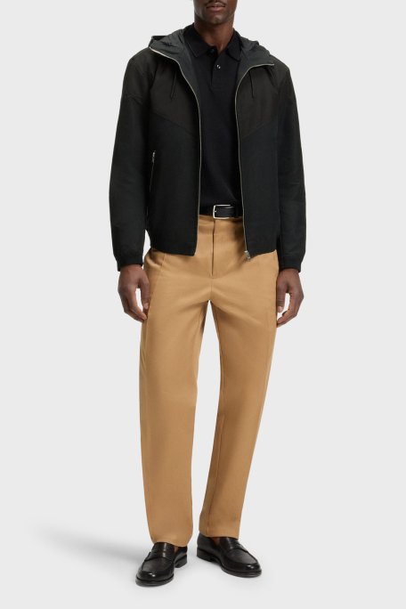 Boss Poplin Kumaş Su İtici Regular Fit Kapüşonlu Yaka Erkek Ceket 50544135 001 SİYAH - Boss (1)