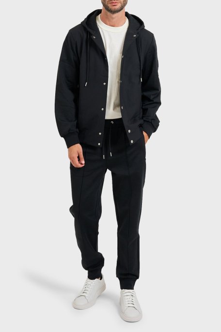 Boss Regular Fit Kapüşonlu Yaka Çıtçıt Düğmeli Erkek Ceket 50543385 001 SİYAH - Boss (1)