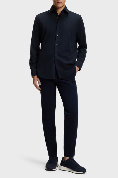 Boss Regular Fit Klasik Yaka Uzun Kollu Kadife Erkek Gömlek 50550679 404 LACİVERT - Boss (1)