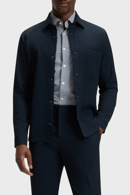 Boss Relaxed Fit Yaka Göğüs Cepli Uzun Kollu Erkek Gömlek 50545325 404 LACİVERT - Boss