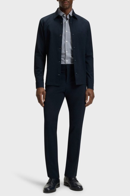 Boss Relaxed Fit Yaka Göğüs Cepli Uzun Kollu Erkek Gömlek 50545325 404 LACİVERT - Boss (1)