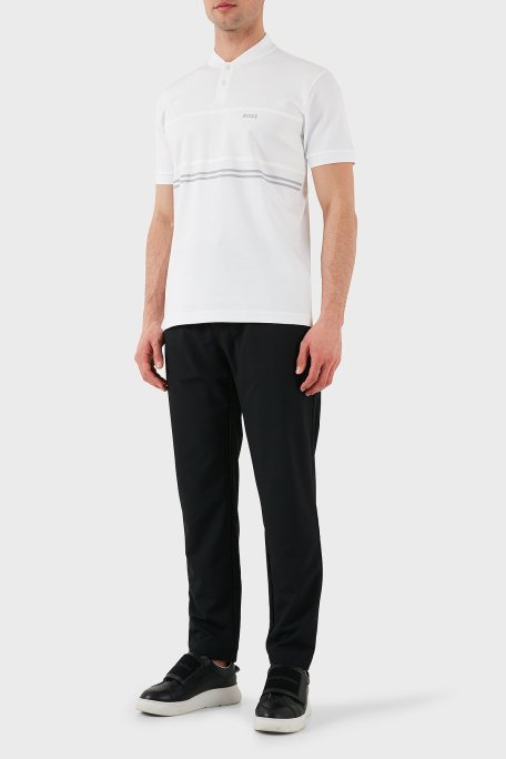 Boss Şeritli % 100 Pamuk Regular Fit Düğmeli Kolej Yaka Erkek T Shirt 50512996 100 BEYAZ - Boss (1)