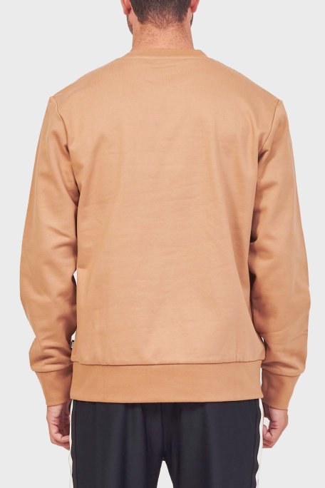 Boss Şeritli Organik Pamuklu Bisiklet Yaka Relaxed Fit Erkek Sweat 50501498 260 TABA - Boss (1)