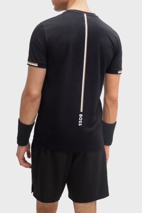 Boss Şeritli Regular Fit Bisiklet Yaka Erkek T Shirt 50506348 001 SİYAH - Boss (1)