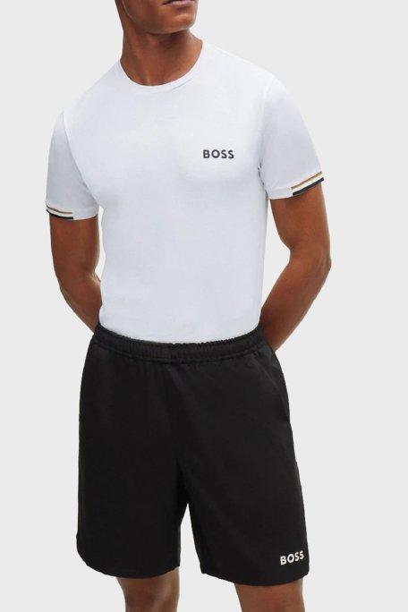 Boss Şeritli Regular Fit Bisiklet Yaka Erkek T Shirt 50506348 100 BEYAZ - Boss