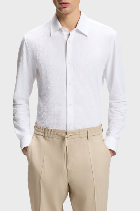 Boss Slim Fit Klasik Yaka Uzun Kollu Erkek Gömlek 50560706 100 BEYAZ - Boss