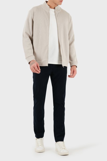 Boss Slim Fit Normal Bel Dar Paça Kadife Erkek Pantolon 50549468 404 LACİVERT - Boss (1)