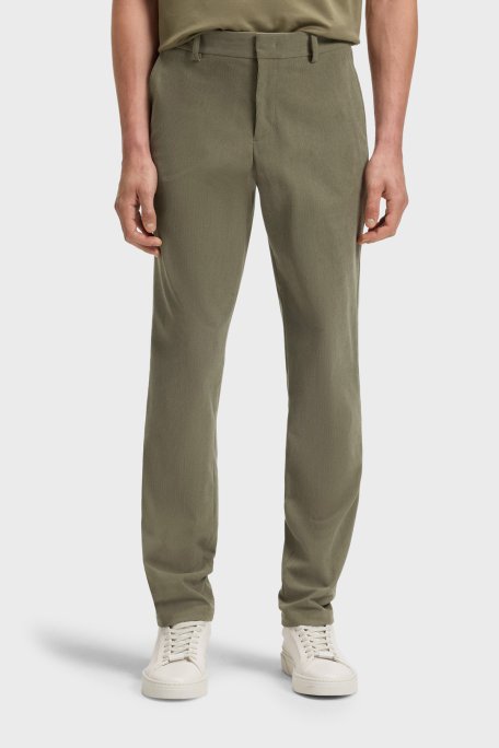 Boss Slim Fit Normal Bel Düz Paça Kadife Erkek Pantolon 50551683 245 HAKİ - Boss