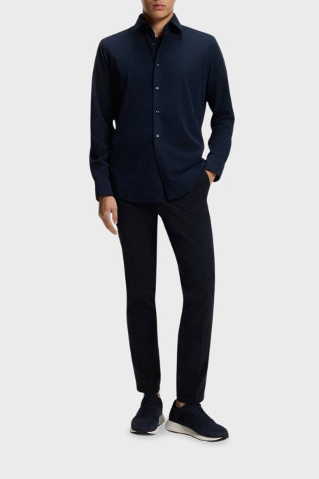 Boss Slim Fit Normal Bel Düz Paça Kadife Erkek Pantolon 50551683 404 LACİVERT - Boss (1)