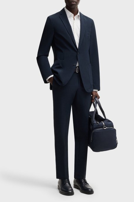 Boss Softshell Kumaş Slim Fit Mono Yaka Klasik Erkek Ceket 50538635 404 LACİVERT - Boss (1)