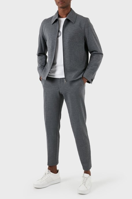 Boss Streç Gofre Slim Fit Fermuarlı Erkek Ceket 50514607 041 GRİ - Boss (1)