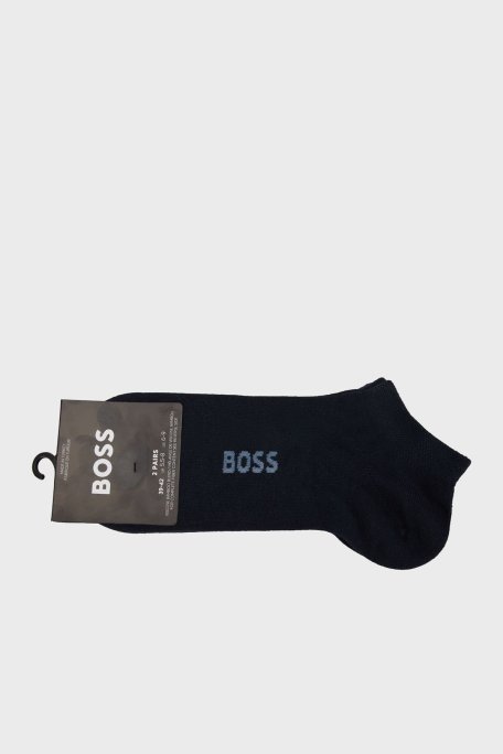 Boss Streç Logolu Bilek Boy 2 Pack Erkek Çorap 50538188 401 LACİVERT - Boss