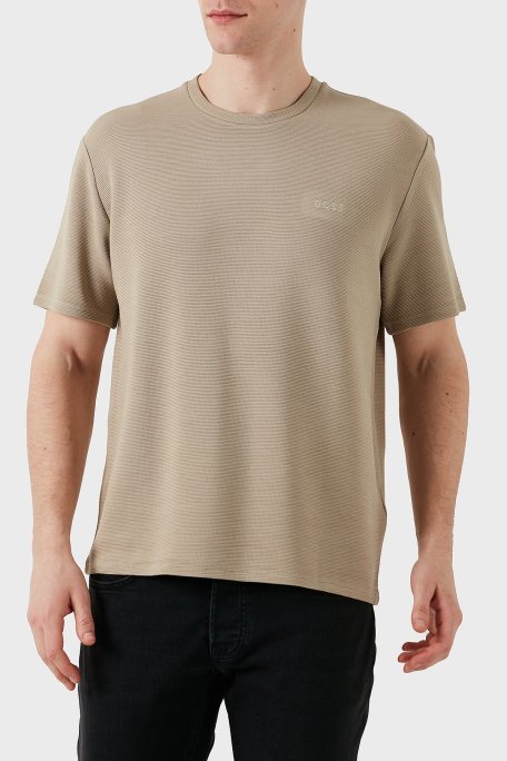 Boss Streç Modal Regular Fit Bisiklet Yaka Erkek T Shirt 50527377 275 BEJ - Boss