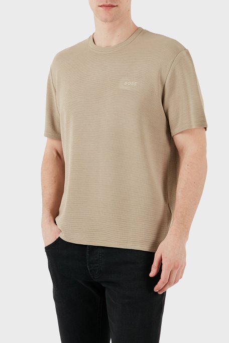Boss Streç Modal Regular Fit Bisiklet Yaka Erkek T Shirt 50527377 275 BEJ - Boss (1)