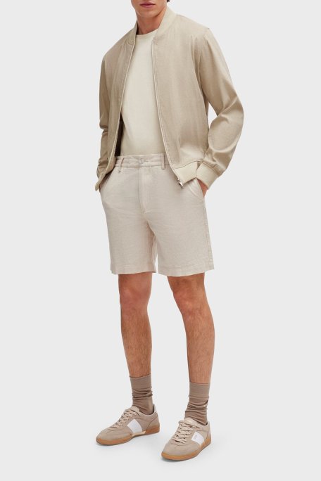 Boss Streç Pamuk Keten Karışımlı Regular Fit Erkek Short 50512555 276 BEJ - Boss (1)