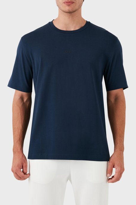 Boss Streç Pamuklu Bisiklet Yaka Erkek T Shirt 50473278 464 LACİVERT-LİLA - Boss