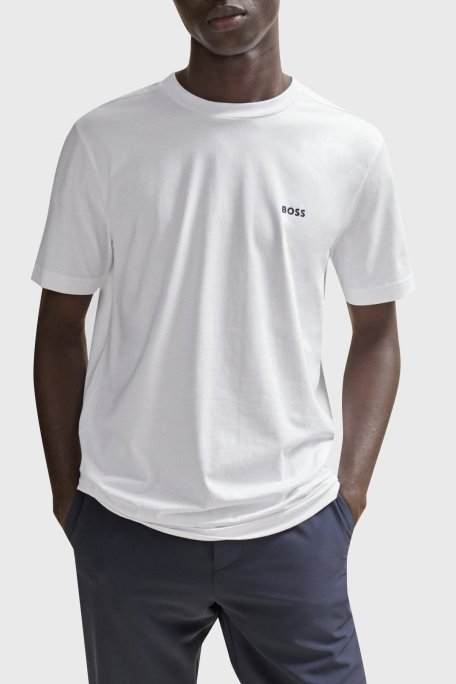 Boss Streç Pamuklu Bisiklet Yaka Regular Fit Erkek T Shirt 50506373 100 BEYAZ - Boss