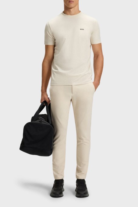 Boss Streç Pamuklu Regular Fit Bisiklet Yaka Erkek T Shirt 50506373 275 BEJ - Boss (1)