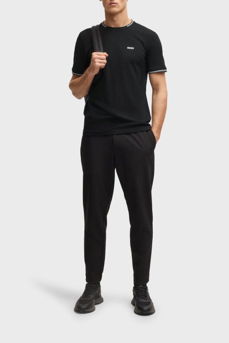 Boss Streç Pamuklu Regular Fit Bisiklet Yaka Erkek T Shirt 50521245 001 SİYAH - Boss (1)